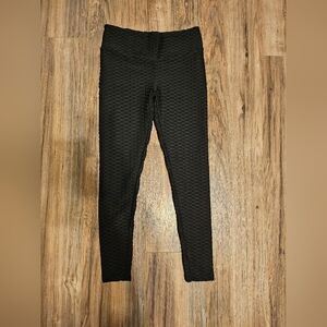 Black Textured Leggings